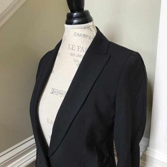 NWT JCrew Parke Blazer Jacket Womens 0 Black Italian Stretch Wool J5383 Coat NEW - Picture 9 of 13